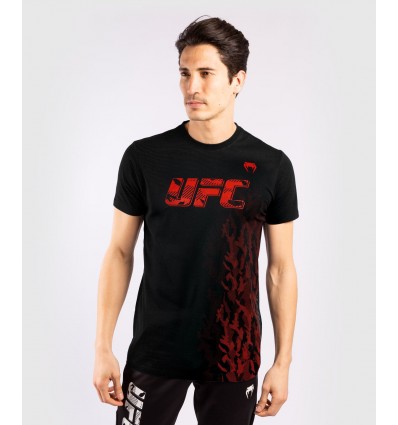 VENUM POLERA UFC AUTHENTIC NEGRA LOGO ROJO